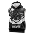 Souths Rugby Custom Sleeveless Zip Hoodie Go Magpies Mascot Aboriginal Art LT14