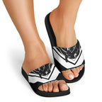 Souths Rugby Custom Slide Sandals Go Magpies Mascot Aboriginal Art - Aussie Hoodie