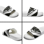 Souths Rugby Custom Slide Sandals Go Magpies Mascot Aboriginal Art - Aussie Hoodie