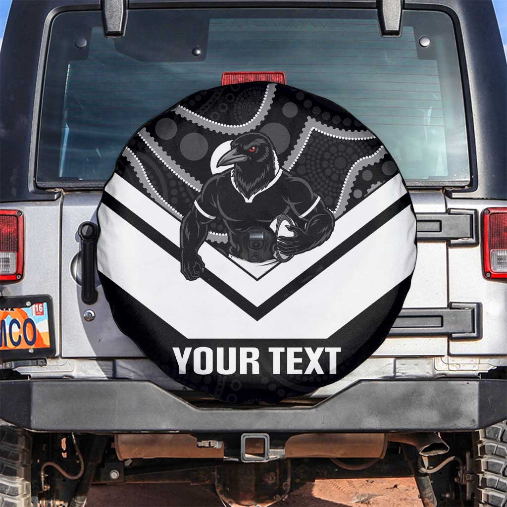 Souths Rugby Custom Spare Tire Cover Go Magpies Mascot Aboriginal Art - Aussie Hoodie