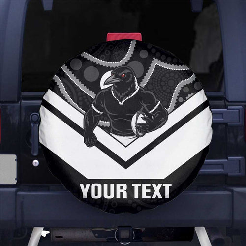 Souths Rugby Custom Spare Tire Cover Go Magpies Mascot Aboriginal Art - Aussie Hoodie