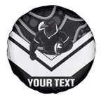 Souths Rugby Custom Spare Tire Cover Go Magpies Mascot Aboriginal Art - Aussie Hoodie