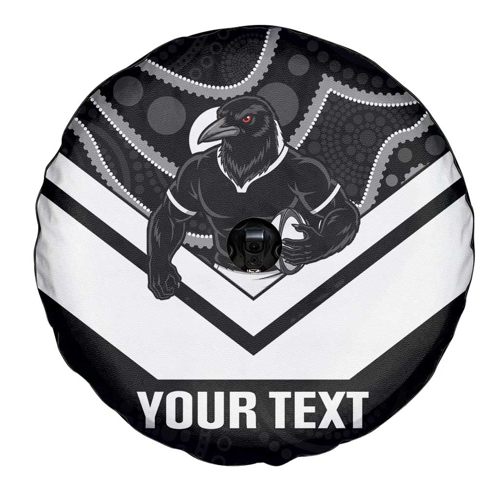 Souths Rugby Custom Spare Tire Cover Go Magpies Mascot Aboriginal Art - Aussie Hoodie