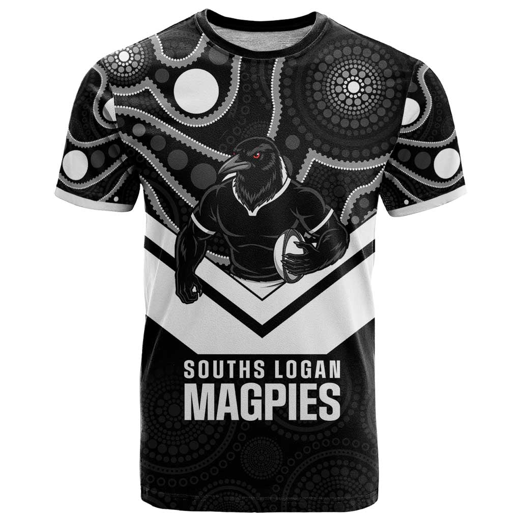 Souths Rugby Custom T Shirt Go Magpies Mascot Aboriginal Art - Aussie Hoodie