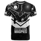 Souths Rugby Custom T Shirt Go Magpies Mascot Aboriginal Art - Aussie Hoodie