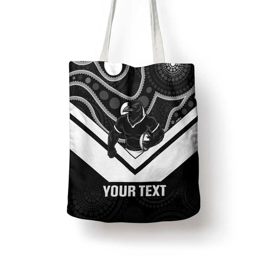 Souths Rugby Custom Tote Bag Go Magpies Mascot Aboriginal Art - Aussie Hoodie