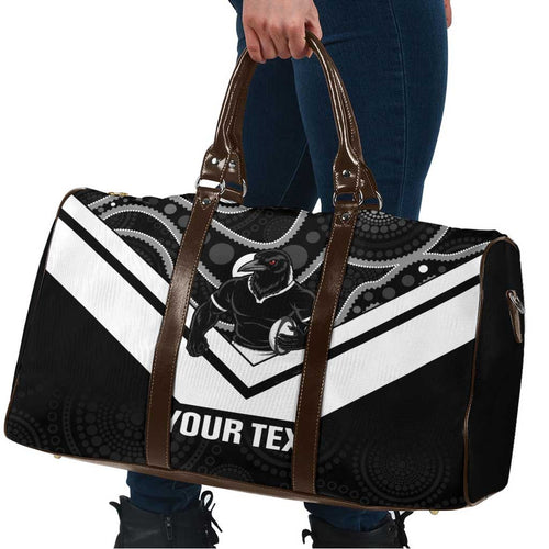 Souths Rugby Custom Travel Bag Go Magpies Mascot Aboriginal Art - Aussie Hoodie
