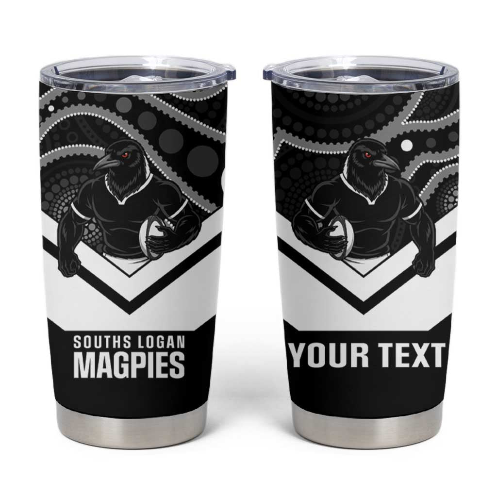 Souths Rugby Custom Tumbler Cup Go Magpies Mascot Aboriginal Art - Aussie Hoodie