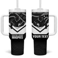Souths Rugby Custom Tumbler With Handle Go Magpies Mascot Aboriginal Art - Aussie Hoodie