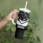 Souths Rugby Custom Tumbler With Handle Go Magpies Mascot Aboriginal Art - Aussie Hoodie