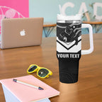 Souths Rugby Custom Tumbler With Handle Go Magpies Mascot Aboriginal Art - Aussie Hoodie