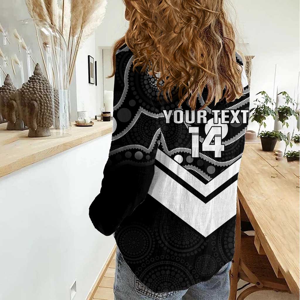 Souths Rugby Custom Women Casual Shirt Go Magpies Mascot Aboriginal Art - Aussie Hoodie