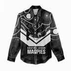 Souths Rugby Custom Women Casual Shirt Go Magpies Mascot Aboriginal Art - Aussie Hoodie