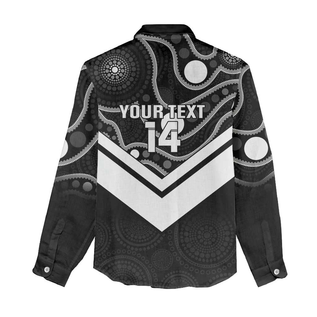 Souths Rugby Custom Women Casual Shirt Go Magpies Mascot Aboriginal Art - Aussie Hoodie