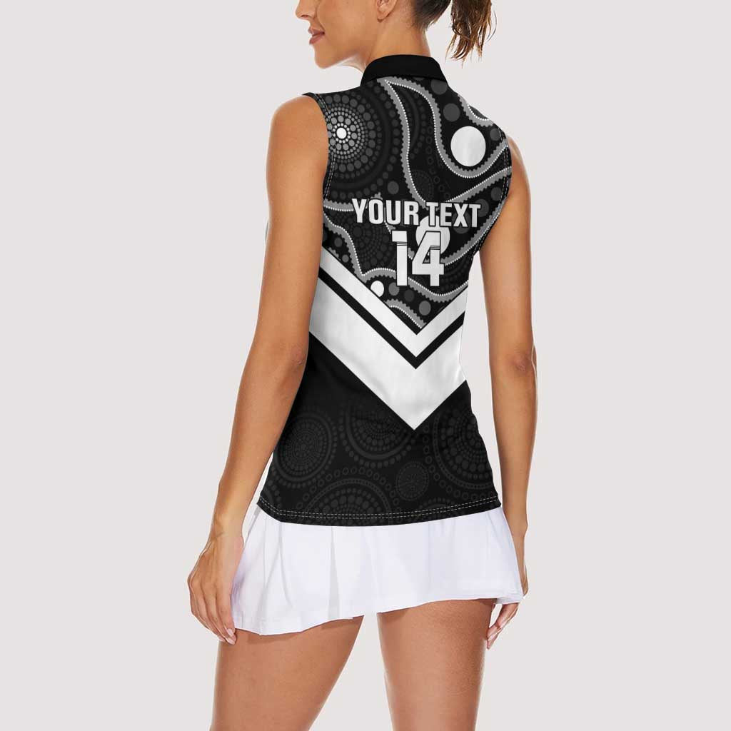 Souths Rugby Custom Women Sleeveless Polo Shirt Go Magpies Mascot Aboriginal Art - Aussie Hoodie