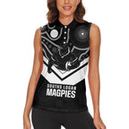Souths Rugby Custom Women Sleeveless Polo Shirt Go Magpies Mascot Aboriginal Art - Aussie Hoodie