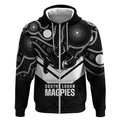 Souths Rugby Custom Zip Hoodie Go Magpies Mascot Aboriginal Art - Aussie Hoodie
