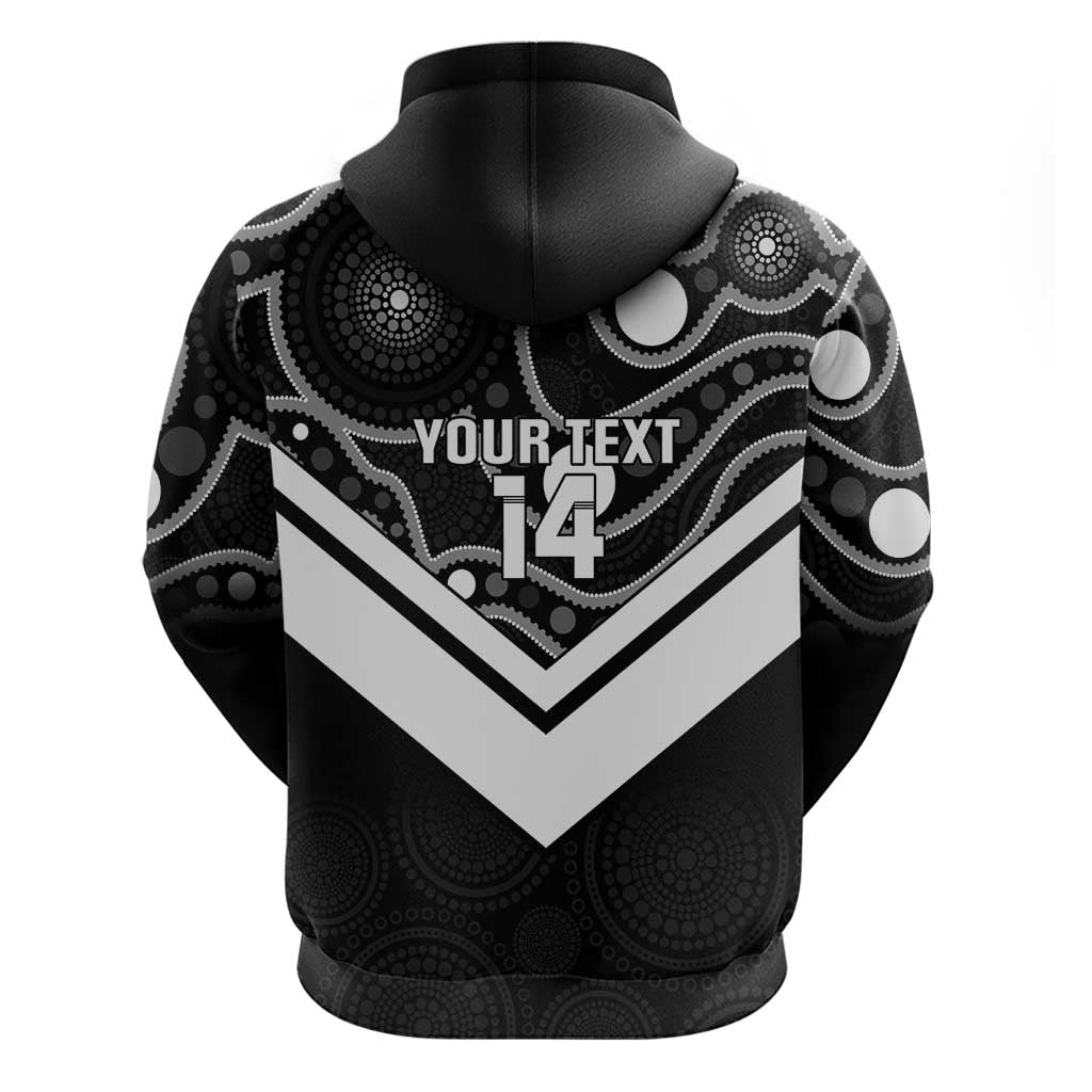 Souths Rugby Custom Zip Hoodie Go Magpies Mascot Aboriginal Art - Aussie Hoodie