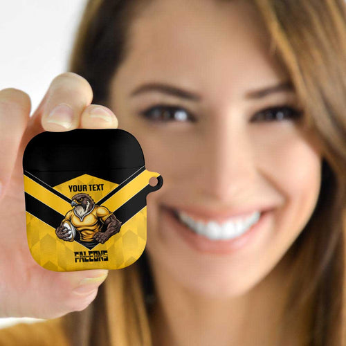 Sunshine Coast Rugby Custom AirPods Case Go Falcons Mascot Sporty Style - Aussie Hoodie
