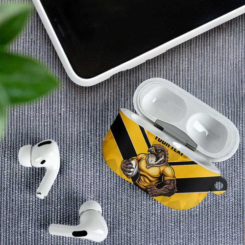 Sunshine Coast Rugby Custom AirPods Case Go Falcons Mascot Sporty Style - Aussie Hoodie