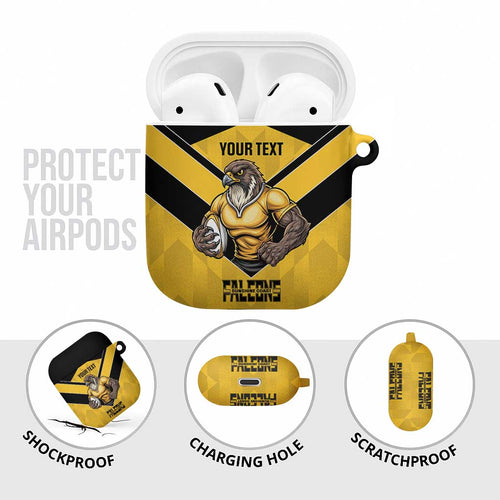 Sunshine Coast Rugby Custom AirPods Case Go Falcons Mascot Sporty Style - Aussie Hoodie