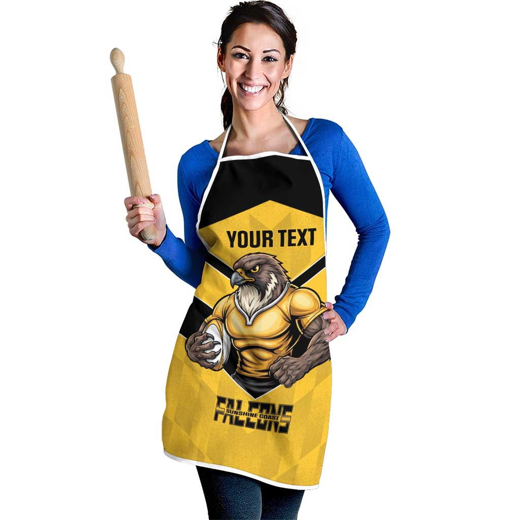 Sunshine Coast Rugby Custom Apron Go Falcons Mascot Sporty Style - Aussie Hoodie