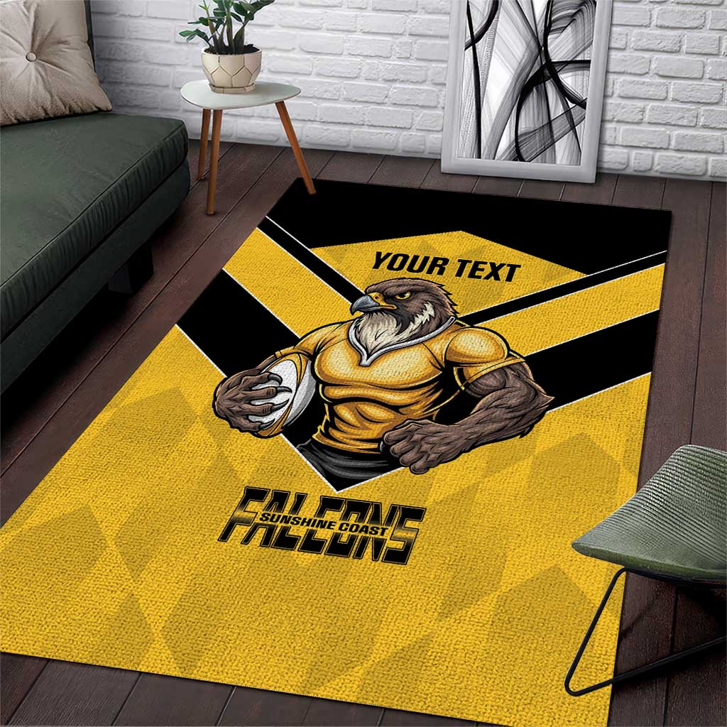 Sunshine Coast Rugby Custom Area Rug Go Falcons Mascot Sporty Style - Aussie Hoodie