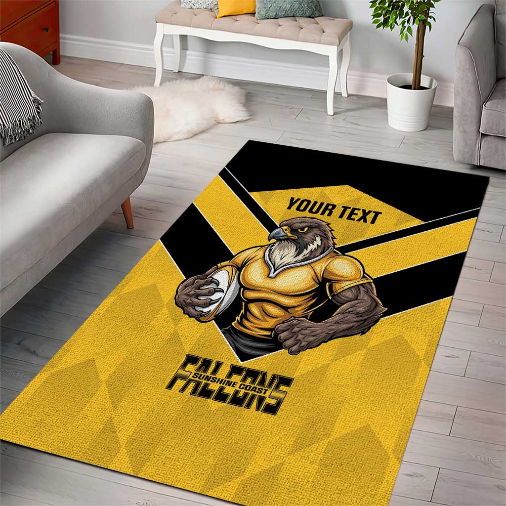 Sunshine Coast Rugby Custom Area Rug Go Falcons Mascot Sporty Style - Aussie Hoodie