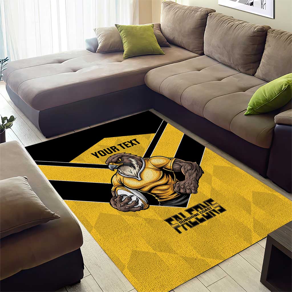 Sunshine Coast Rugby Custom Area Rug Go Falcons Mascot Sporty Style - Aussie Hoodie