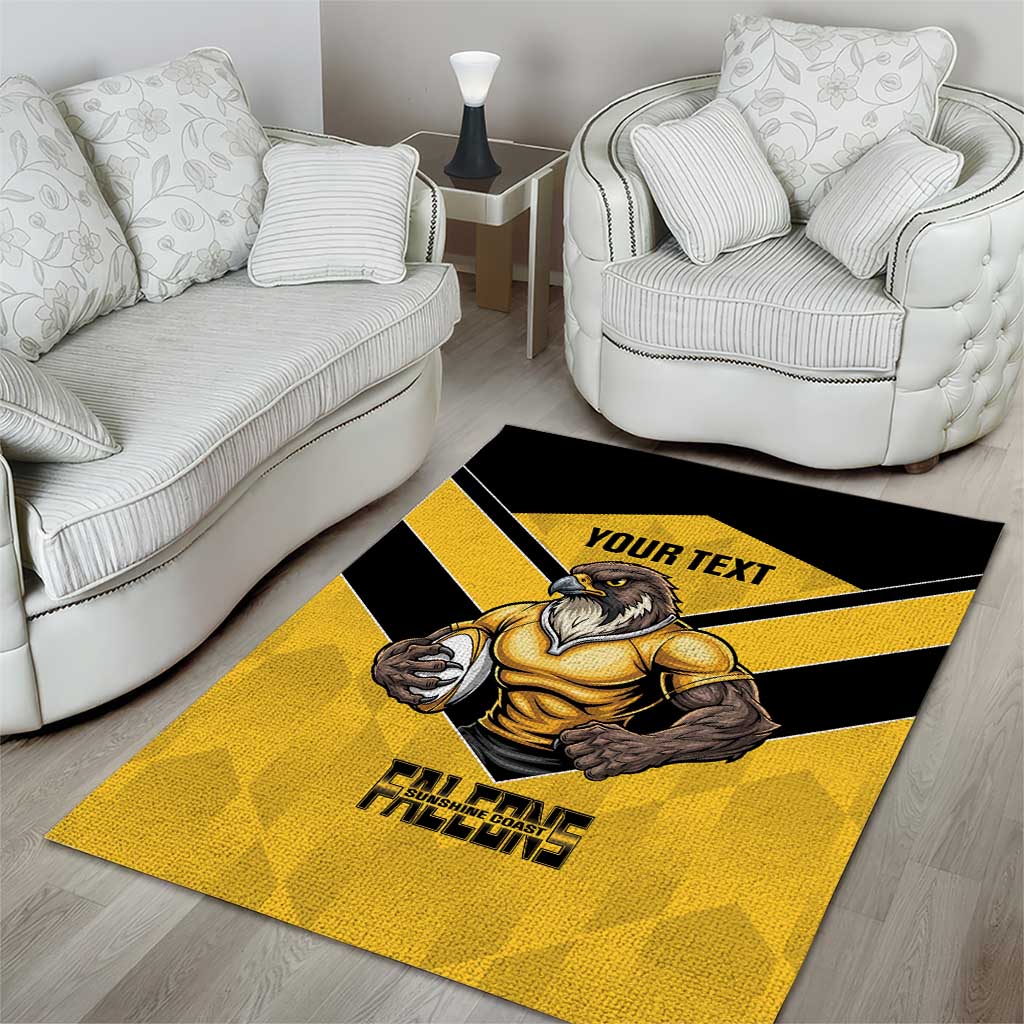 Sunshine Coast Rugby Custom Area Rug Go Falcons Mascot Sporty Style - Aussie Hoodie