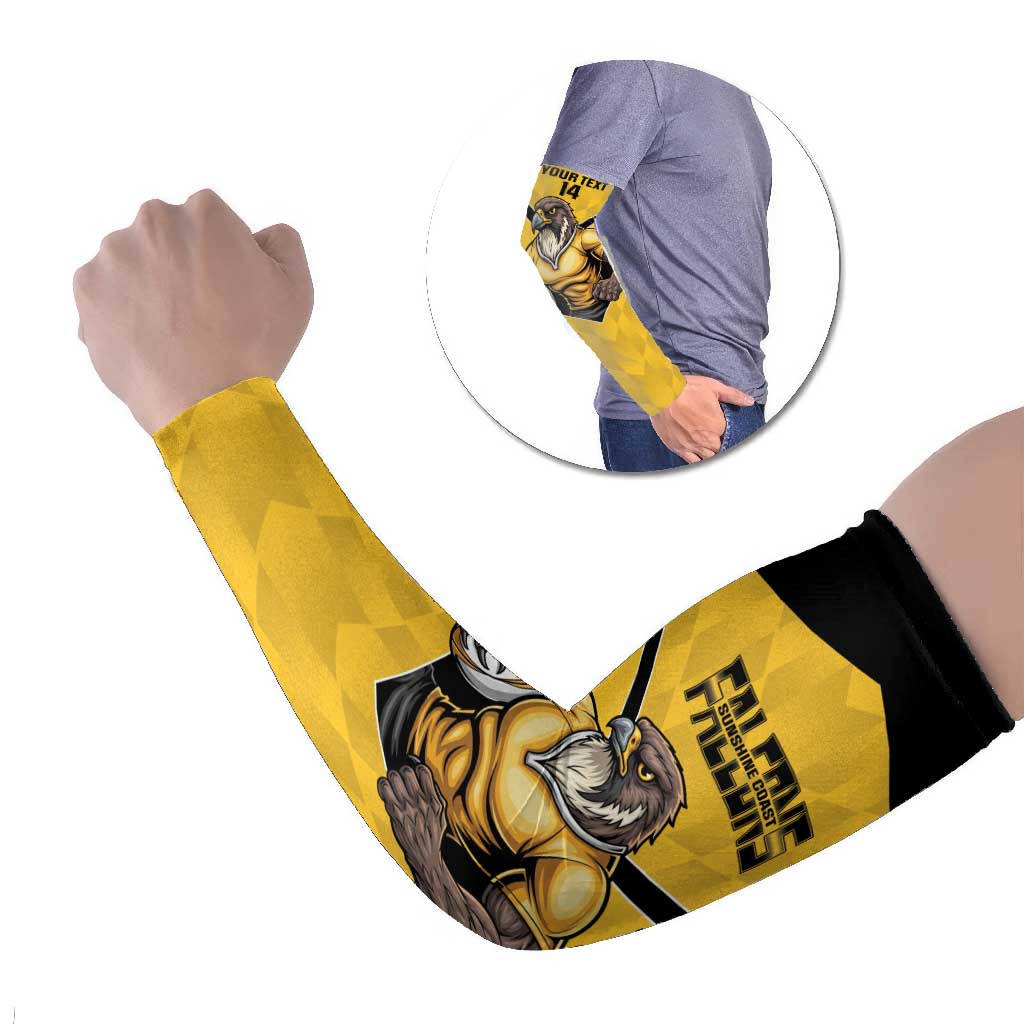 Sunshine Coast Rugby Custom Arm Sleeves Go Falcons Mascot Sporty Style - Aussie Hoodie