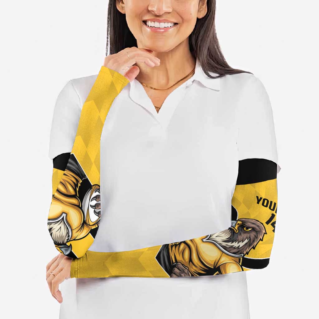 Sunshine Coast Rugby Custom Arm Sleeves Go Falcons Mascot Sporty Style - Aussie Hoodie