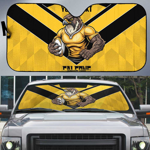 Sunshine Coast Rugby Custom Auto Sun Shade Go Falcons Mascot Sporty Style - Aussie Hoodie