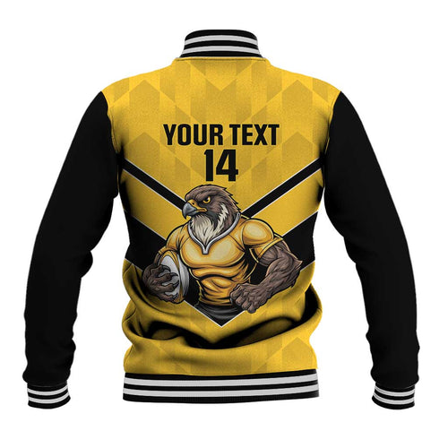 Sunshine Coast Rugby Custom Baseball Jacket Go Falcons Mascot Sporty Style - Aussie Hoodie
