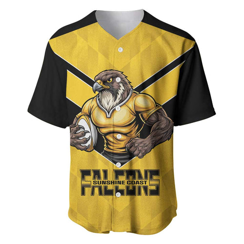 Sunshine Coast Rugby Custom Baseball Jersey Go Falcons Mascot Sporty Style - Aussie Hoodie