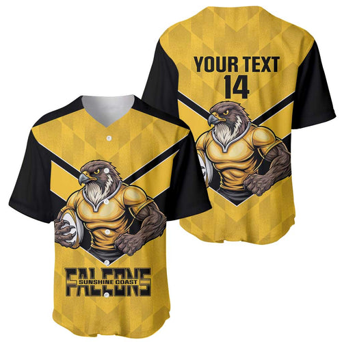 Sunshine Coast Rugby Custom Baseball Jersey Go Falcons Mascot Sporty Style - Aussie Hoodie