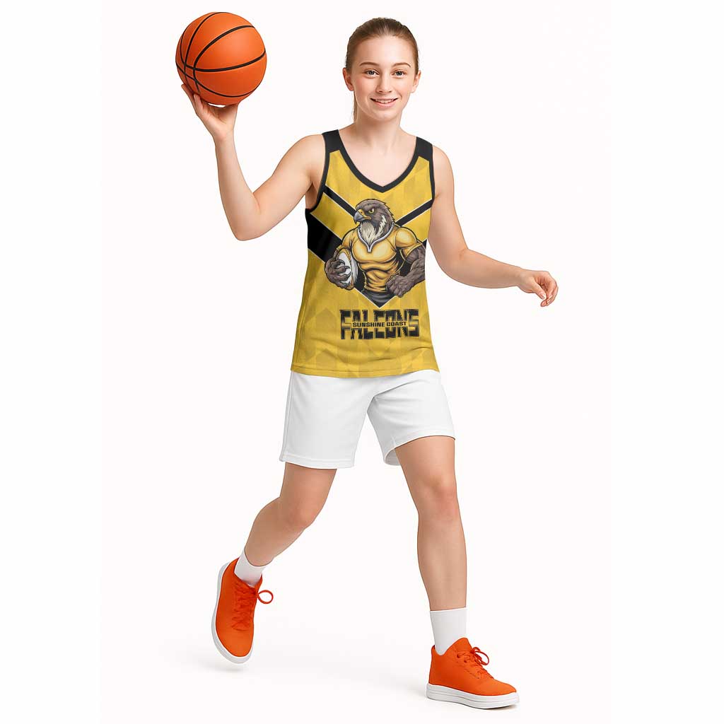 Sunshine Coast Rugby Custom Basketball Jersey Go Falcons Mascot Sporty Style - Aussie Hoodie