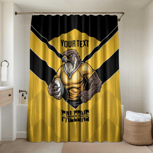 Sunshine Coast Rugby Custom Bathroom Set Go Falcons Mascot Sporty Style - Aussie Hoodie