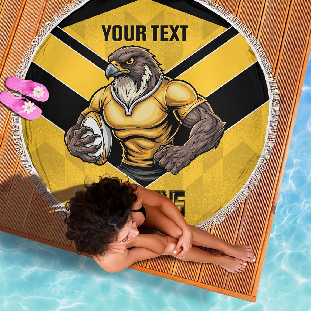 Sunshine Coast Rugby Custom Beach Blanket Go Falcons Mascot Sporty Style - Aussie Hoodie