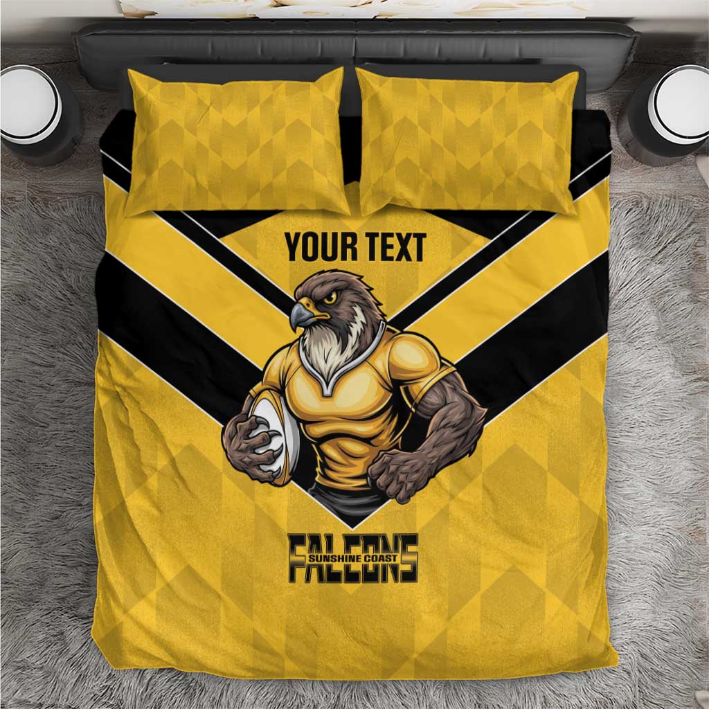 Sunshine Coast Rugby Custom Bedding Set Go Falcons Mascot Sporty Style - Aussie Hoodie