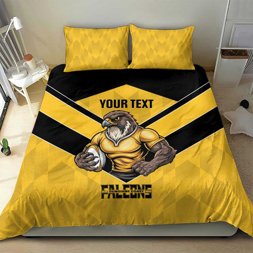 Sunshine Coast Rugby Custom Bedding Set Go Falcons Mascot Sporty Style - Aussie Hoodie