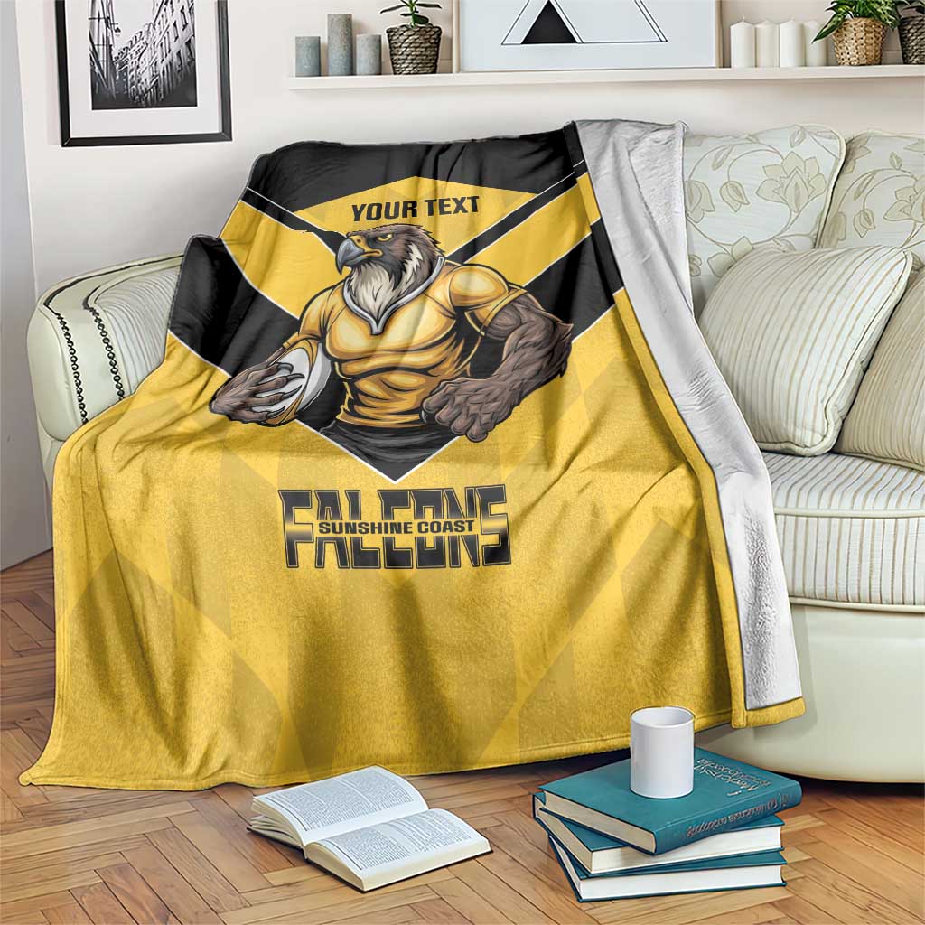 Sunshine Coast Rugby Custom Blanket Go Falcons Mascot Sporty Style - Aussie Hoodie