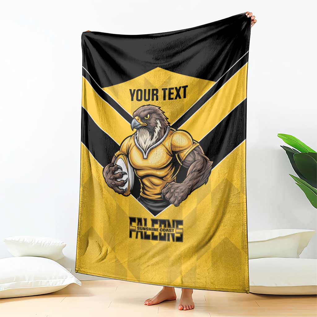 Sunshine Coast Rugby Custom Blanket Go Falcons Mascot Sporty Style - Aussie Hoodie