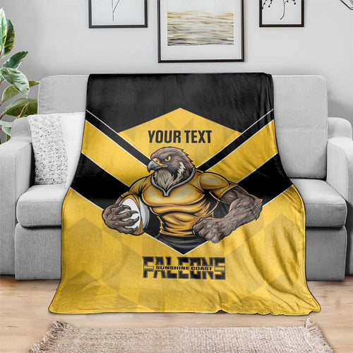 Sunshine Coast Rugby Custom Blanket Go Falcons Mascot Sporty Style - Aussie Hoodie