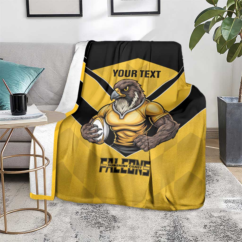 Sunshine Coast Rugby Custom Blanket Go Falcons Mascot Sporty Style - Aussie Hoodie