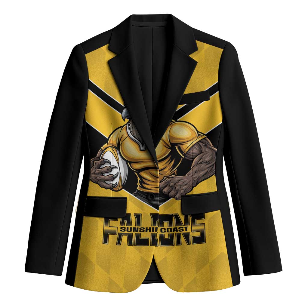 Sunshine Coast Rugby Custom Blazer Go Falcons Mascot Sporty Style - Aussie Hoodie