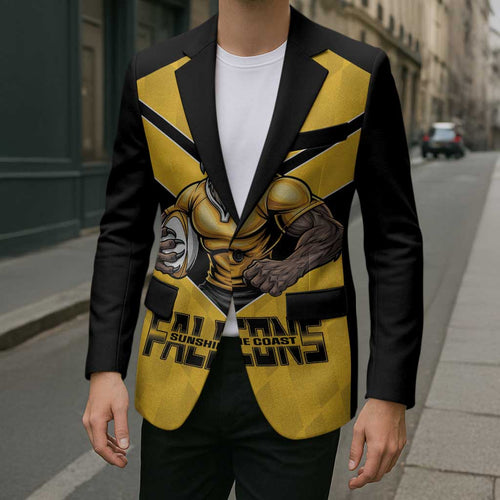 Sunshine Coast Rugby Custom Blazer Go Falcons Mascot Sporty Style - Aussie Hoodie