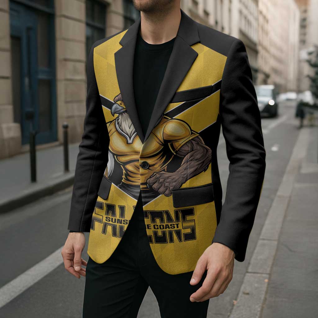 Sunshine Coast Rugby Custom Blazer Go Falcons Mascot Sporty Style - Aussie Hoodie