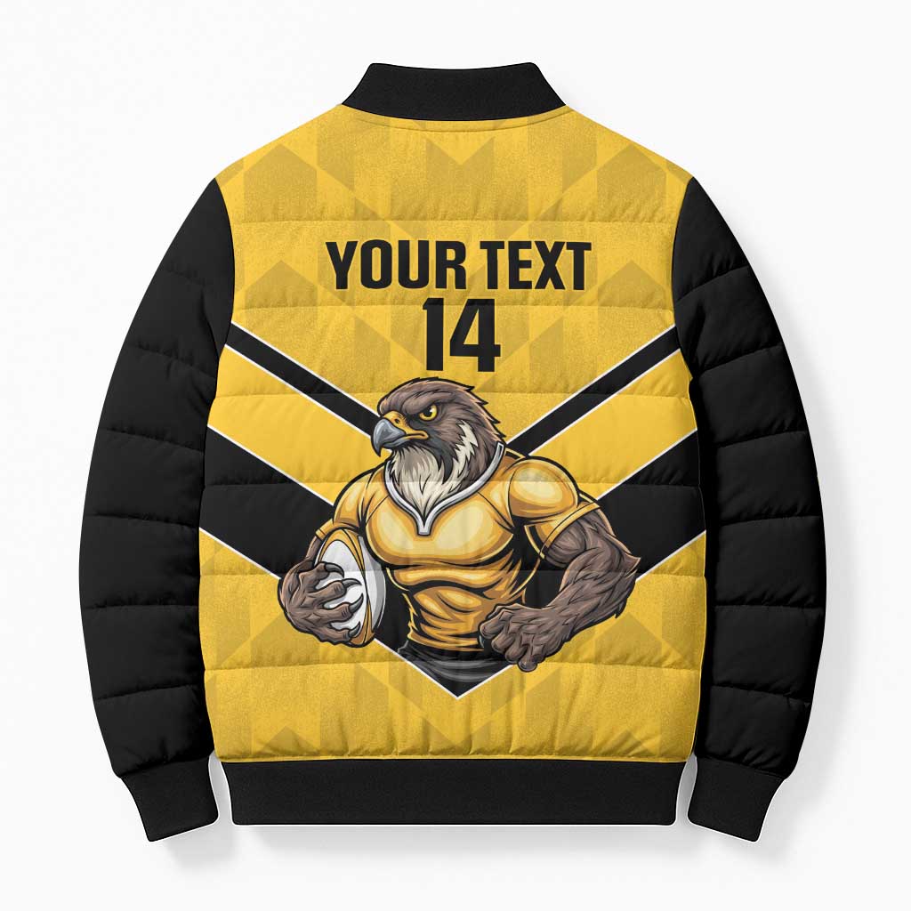 Sunshine Coast Rugby Custom Bomber Puffer Jacket Go Falcons Mascot Sporty Style - Aussie Hoodie