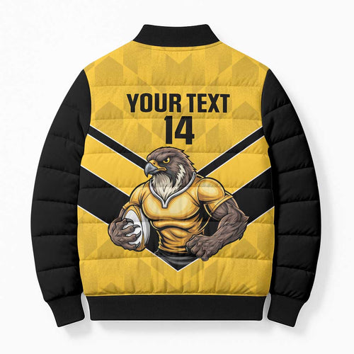 Sunshine Coast Rugby Custom Bomber Puffer Jacket Go Falcons Mascot Sporty Style - Aussie Hoodie